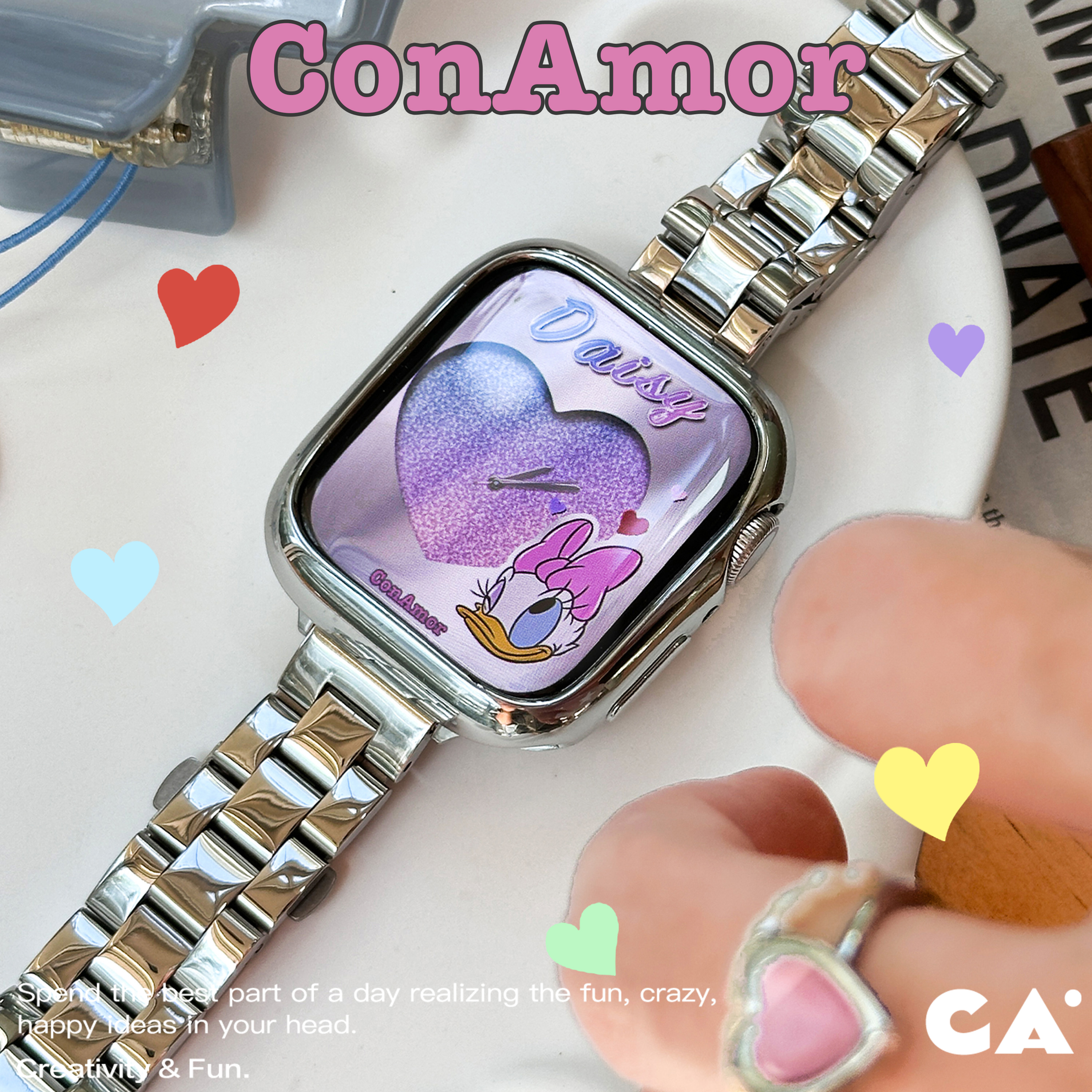 CA. 超亮镜面不锈钢iwatch表带升级款适用苹果手表Applewatch9876