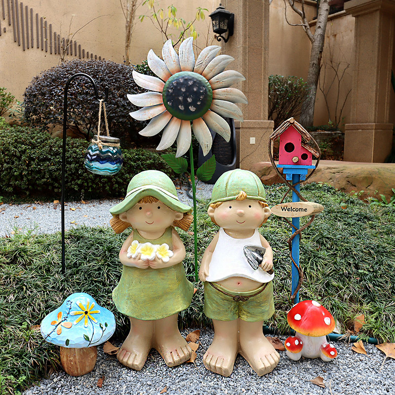 别墅娃娃庭院花园阳台布置幼儿园造景装饰景观小品户外园艺摆件