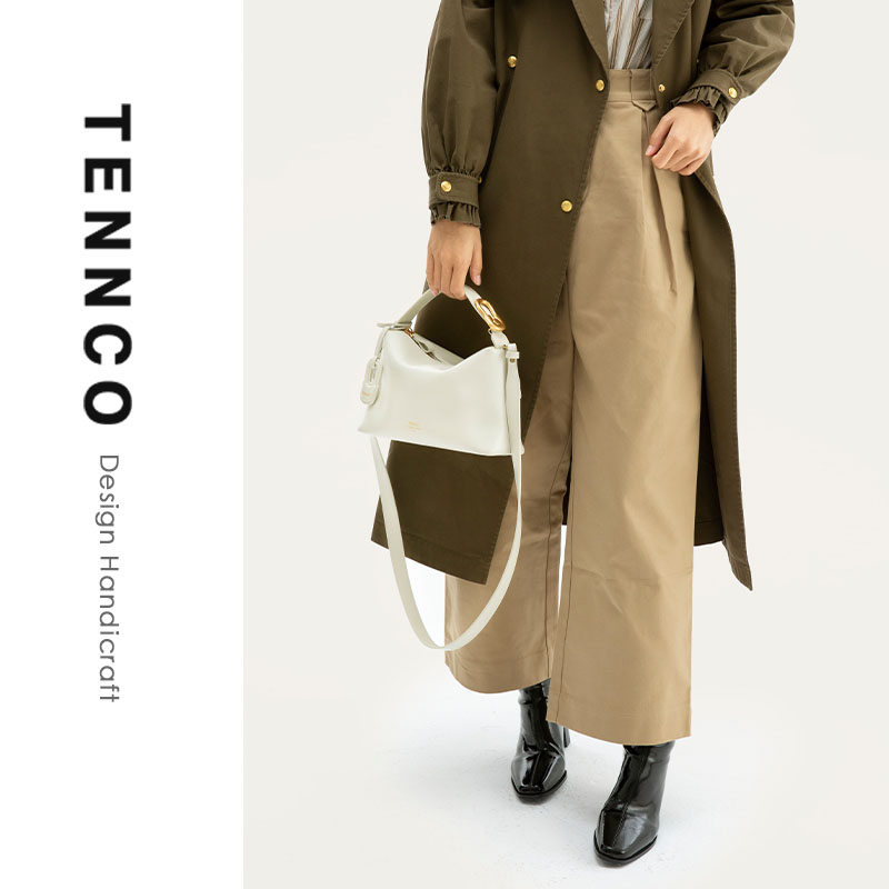 TENNCO【便当包】2024新款高级感真皮手提包软皮百搭单肩斜挎女包