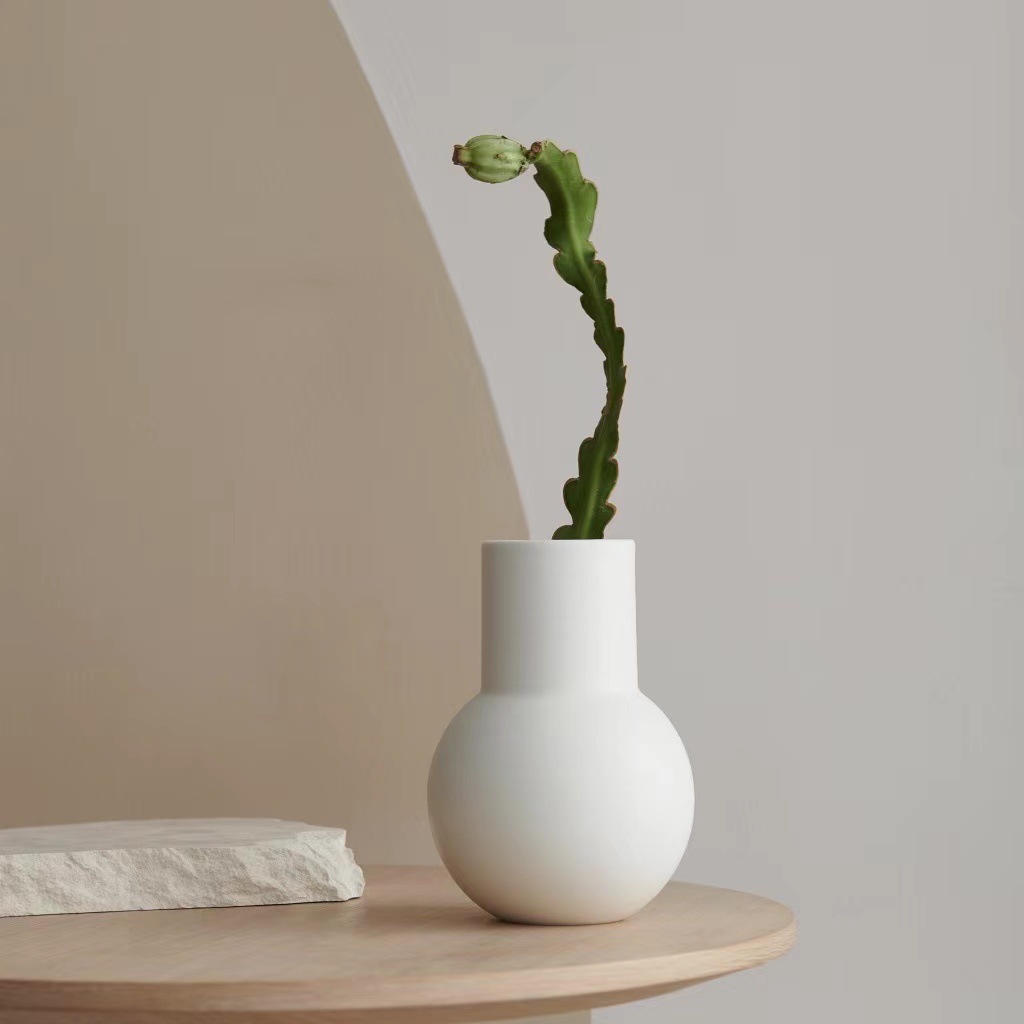 陶瓷花瓶套装组合白色台面干花花器现代简约插花器家居客厅装饰品