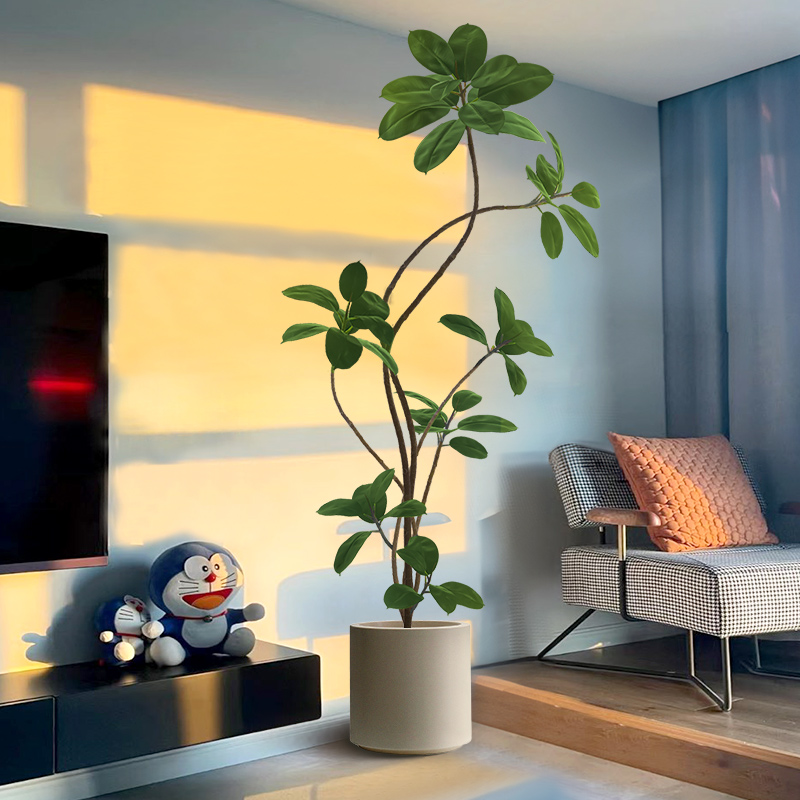 大型客厅落地摆件高端装饰品室内沙发旁假植物盆栽绿植仿真橡皮树