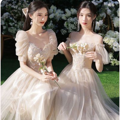 伴娘服2024年仙气质新款夏季小众婚礼姐妹团显瘦高级感中长礼服裙
