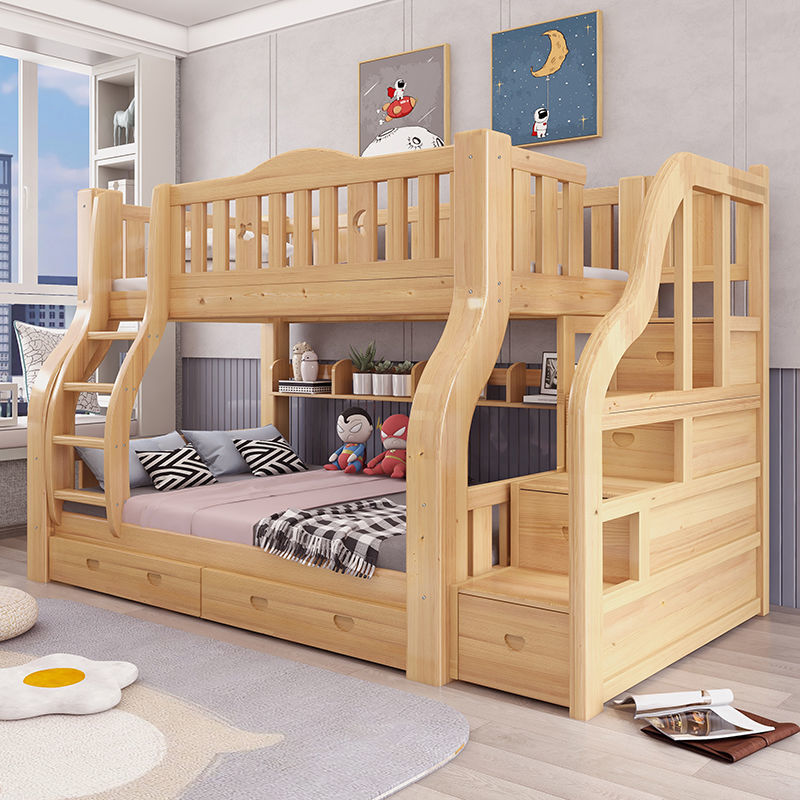 精冠组合儿童床上下铺家用卧C室子母床加粗实木高低床两