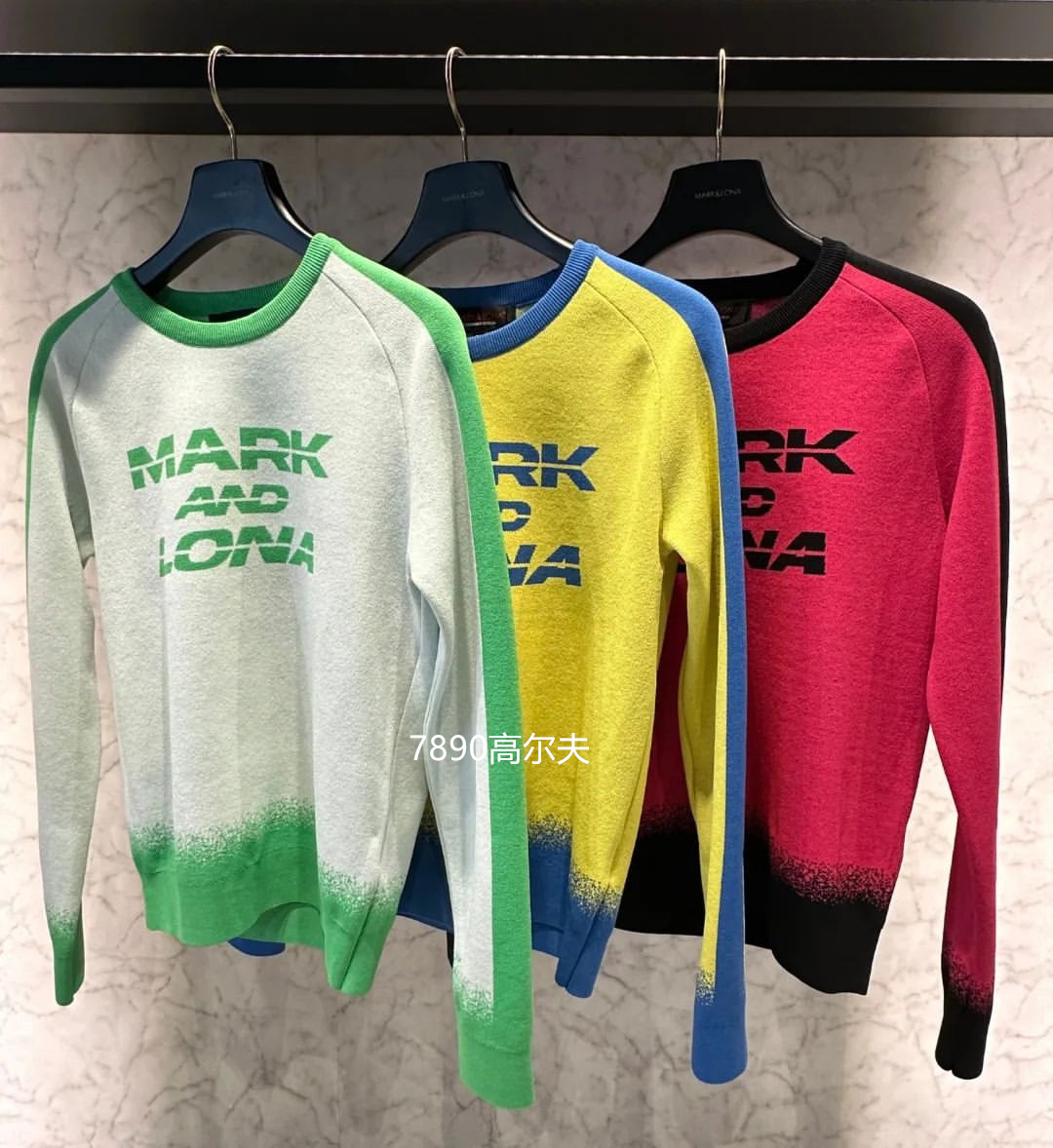 MARK&LONA24春新品高尔夫女装长袖针织衫多色潮牌骷颅头韩国代购