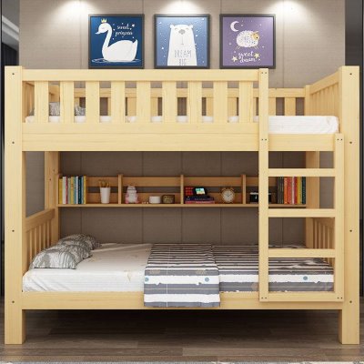 上下床实木高低床儿童双层床宿舍成年大人上下铺木床两层子母床GH
