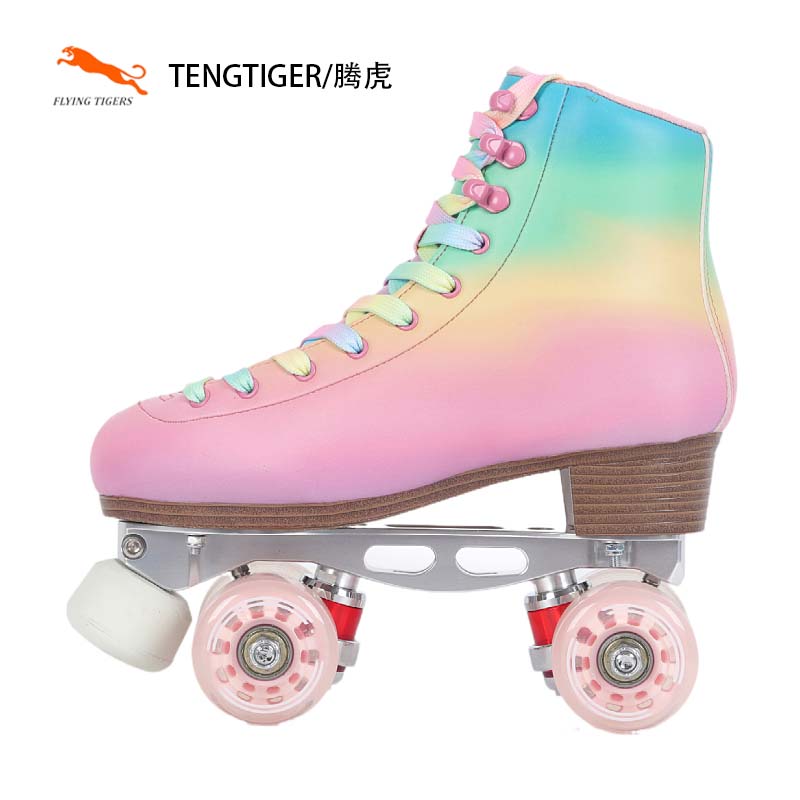 腾虎溜冰鞋轮双排鞋轮滑鞋女款成人专业航空铝合金底座彩色鞋