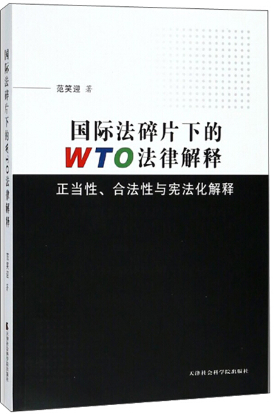 正版图书 国际法碎片化下的WTO法律解释：正当性·合法性与宪法化解释路径 9787556304622范笑迎天津社会科学院