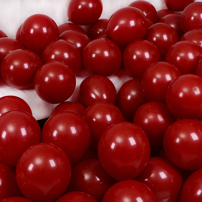 宝石红色5寸10寸12寸18寸石榴红气球婚庆装饰开业活动布置生日