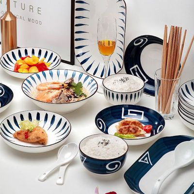 餐具碗碟套装网红景德镇陶瓷餐具创意日式风套装面碗家用陶瓷碗筷