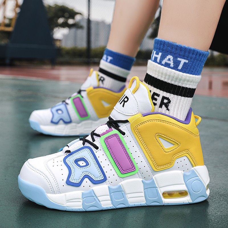 皮蓬篮球鞋空军一号厚底篮球鞋高帮男女气垫青少年学生运动球鞋