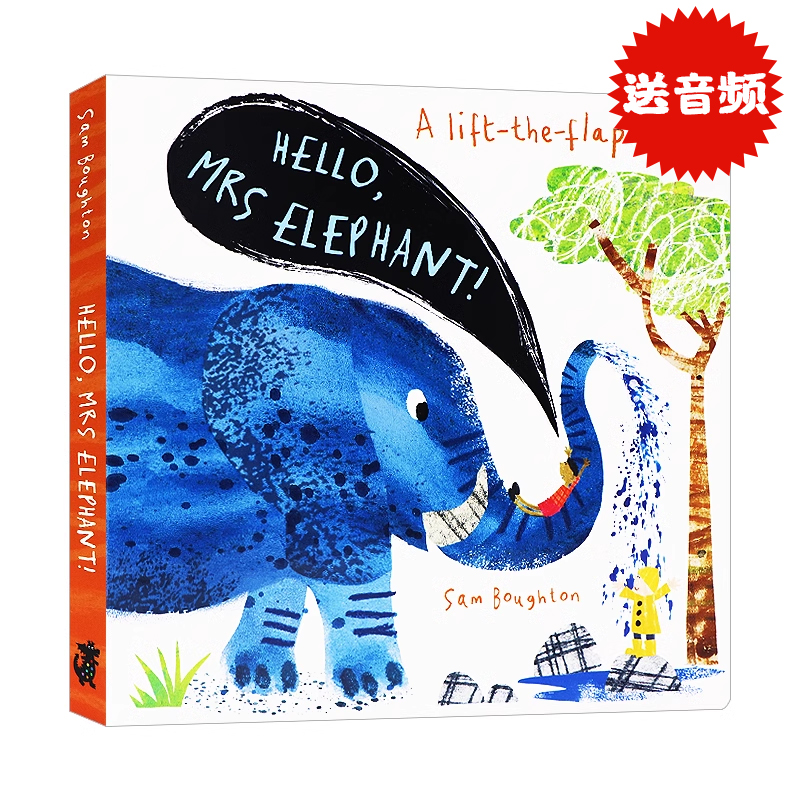 你好大象夫人 Hello Mrs Elephant 英文原版绘本 低幼儿童早教启蒙动物认知翻翻书 情商培养纸板书 英语图