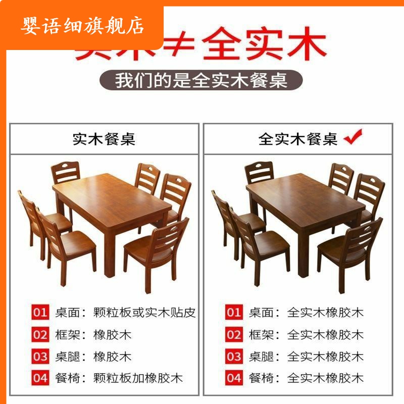 定制全实木餐桌椅组合12米饭店餐厅小户型家用吃饭桌子长方形西餐