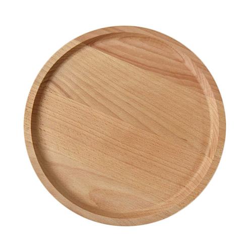 圆形榉木质餐盘子披萨蛋糕盘实木披萨板西餐甜点面包木板摆拍托盘