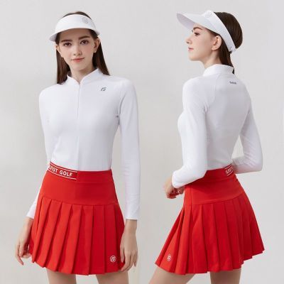 春秋季高尔夫网球长裙套装女上衣T恤修身运动GOLF女装服装女