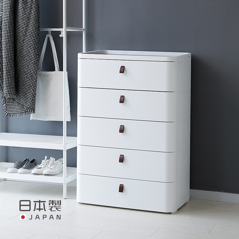Sanka日本进口抽屉式收纳柜家用卧室床头柜衣柜塑料储物柜五斗柜