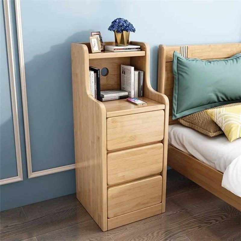 实木松木床头柜现代简约小户型家用床边柜夹缝柜超窄储物收纳柜子