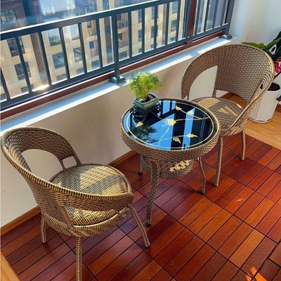 户外藤椅三件套茶桌家用休闲区布置庭院阳台小桌椅茶几椅子组合