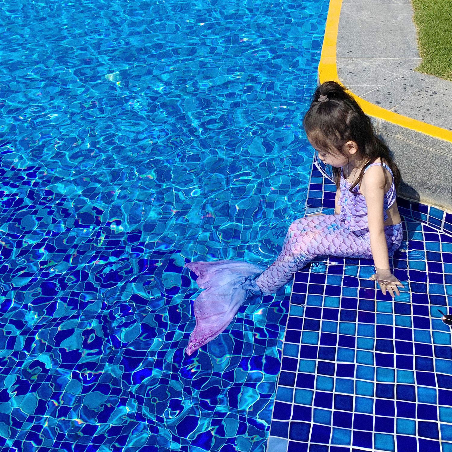 女童美人鱼泳衣夏季新款儿童鱼尾巴裙公主裙小女孩游泳衣女宝泳装