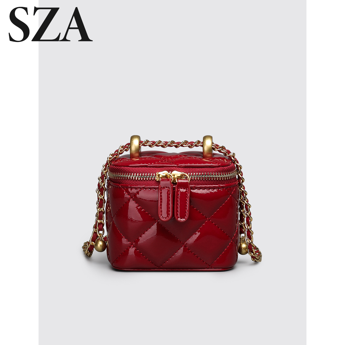 SZA小众盒子链条包女包2023新款小香风时尚菱格斜挎包迷你小包包