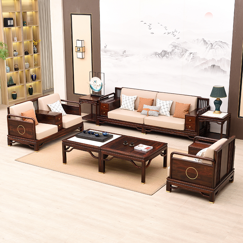 新中式红木沙发印尼黑酸枝阔叶黄檀东阳高端国标红木家具客厅全套