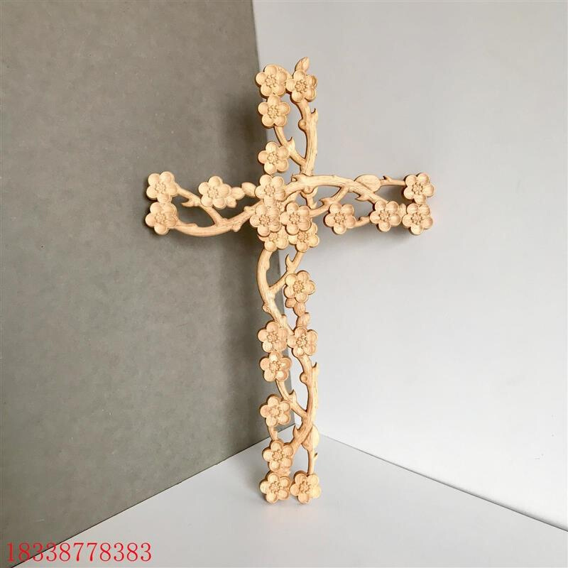中国梅艺术十字架义树家工艺品镂空木艺十字架创意墙挂壁饰