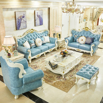欧式真皮沙发 客厅123组合实木头层牛皮法式简约美式奢华简欧家具