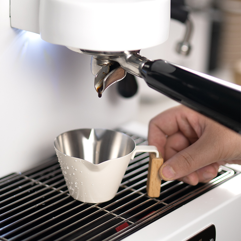 AIRFLOW气流双口不锈钢咖啡杯 意式浓缩咖啡杯 萃取小量杯刻度杯