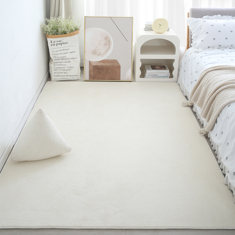 卧室地毯床边毯高级色主卧满铺加厚长条地垫日式奶油风客厅茶几毯