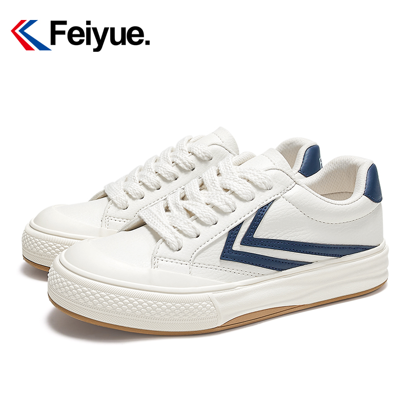 feiyue/飞跃女生小白鞋2024春季官方新款低帮透气舒适休闲鞋001T