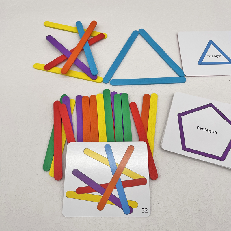 幼儿园逻辑思维空间感训练冰棒棍教具儿童数学对称找规律益智玩具