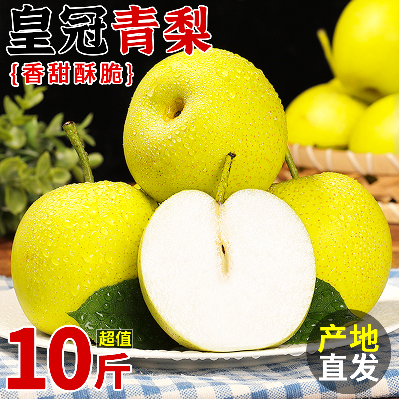 安徽皇冠青梨新鲜当季水果梨10斤应当季甜脆翠生梨砀山青梨子整箱