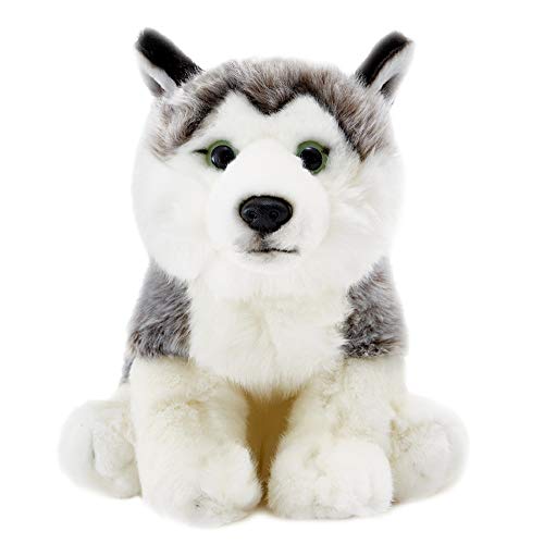 仿真狗狗玩偶灰色阿拉斯加犬公仔仿真动物雪橇犬毛绒玩具模型