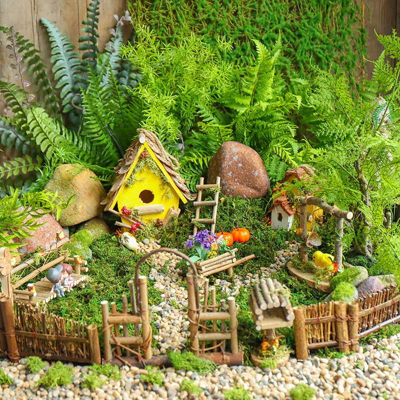 微景观花园庭院装饰植物角创意森系田园风摆设幼儿园环境布置材料