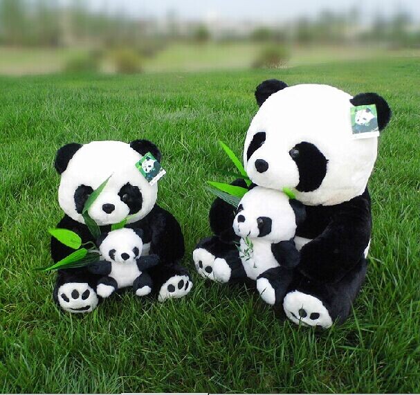 毛绒玩具黑白熊猫基地同款母子熊玩偶送友人旅游纪念品定制公仔
