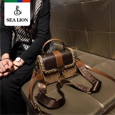 SEA LION真皮女包2024新款设计感链条手提小方包时尚单肩斜挎小包