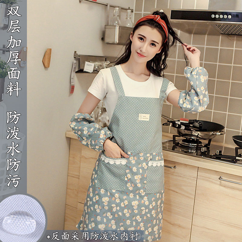 围裙韩版时尚厨房防泼水防油女成人家用做饭围腰背心式奶茶店围裙