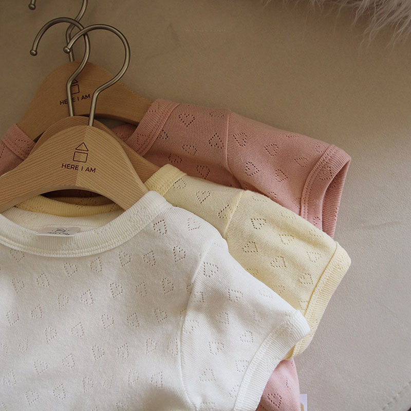 韩版ins婴幼童装薄棉柔软短袖家居服套装夏季宝宝镂空清凉两件套