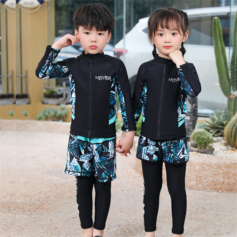 儿童泳衣分体长袖长裤速干潜水服学游泳2023新款学生小中大童少女