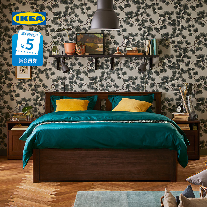 IKEA宜家SONGESAND松耶桑德经典双人床侘寂风简约家居床舒适床架