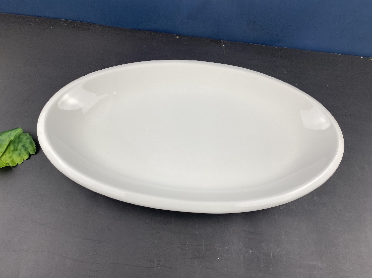 白色陶瓷餐具盘子深盘瓷盘餐盘大鱼盘菜盘中餐长方盘厚边酒店餐具