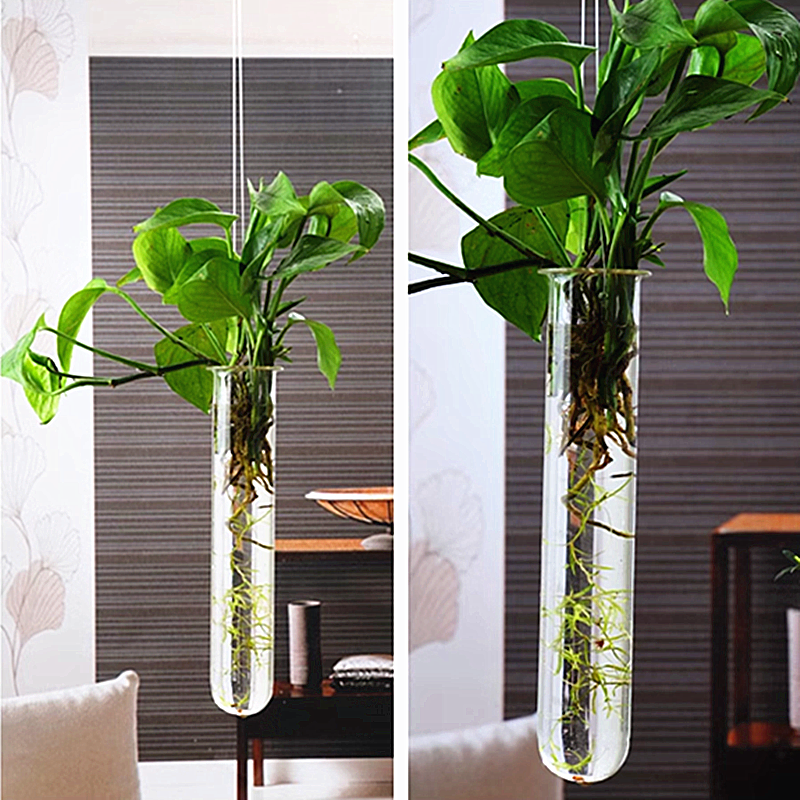创意试管透明玻璃吊挂悬挂水培植物花瓶时尚现代简约家居装饰摆件