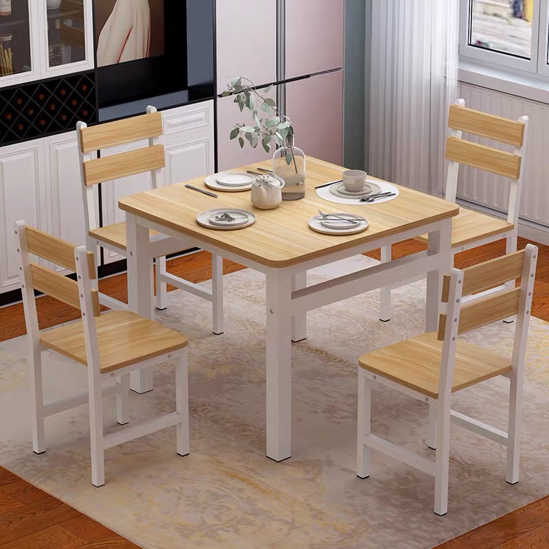 简易正方形餐桌家用小户型饭桌家用现代简约桌椅组合四方吃饭桌子