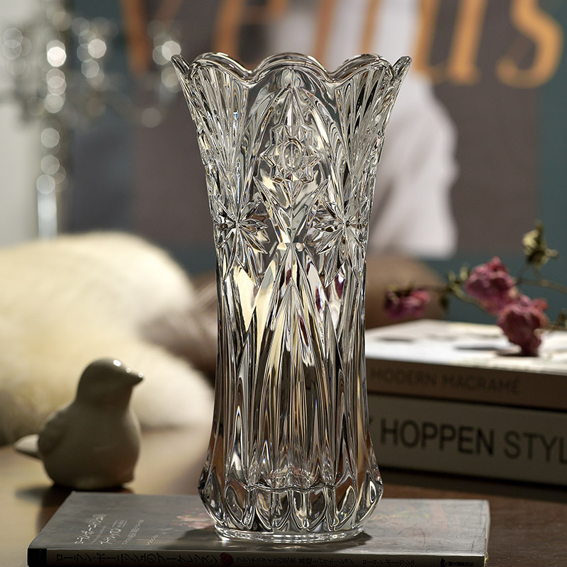 欧式水晶玻璃花瓶 厚重家居摆饰 鲜花富贵竹插花瓶花器客厅装饰