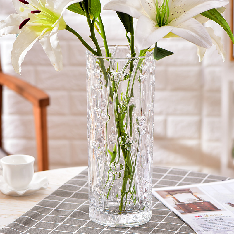 客厅大号富贵竹花瓶摆件透明插花干花欧式简约玻璃家居创意摆设
