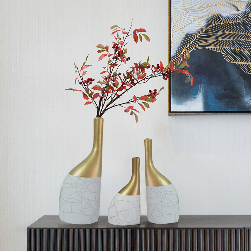 创意欧式花瓶客厅摆件美式餐桌软装饰品家居仿真干花插花摆设