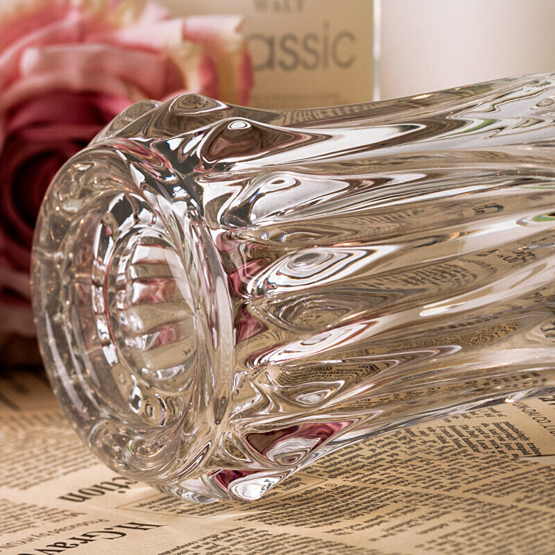 欧式水晶玻璃花瓶 厚重家居摆件 鲜花富贵竹插花瓶花器客厅装饰