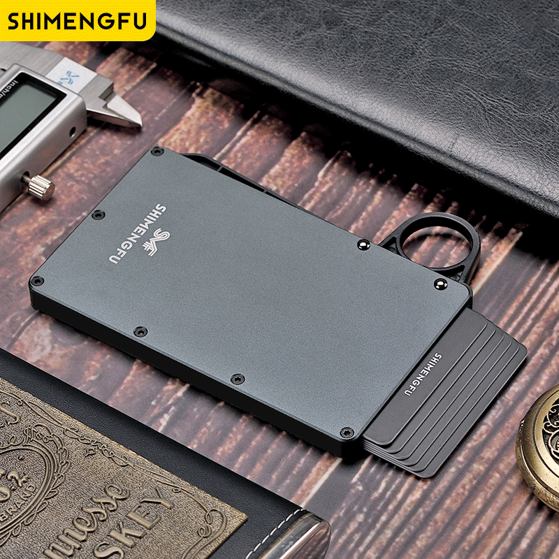 SHIMENGFU创意防盗刷自动卡包男屏蔽NFC超薄防消磁多卡位女生卡包