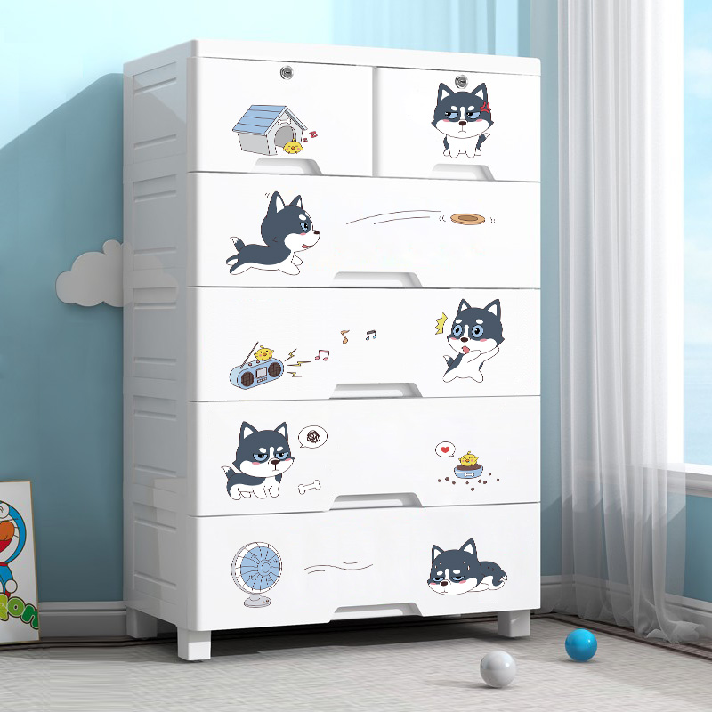 【5折清仓】哆啦A梦收纳柜抽屉式儿童衣柜加厚玩具塑料多层储物柜