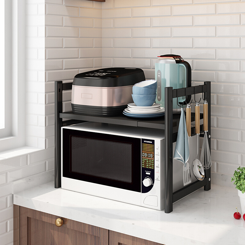 厨房置物架微波炉架烤箱架子桌面台面用品家用大全可伸缩双层收纳