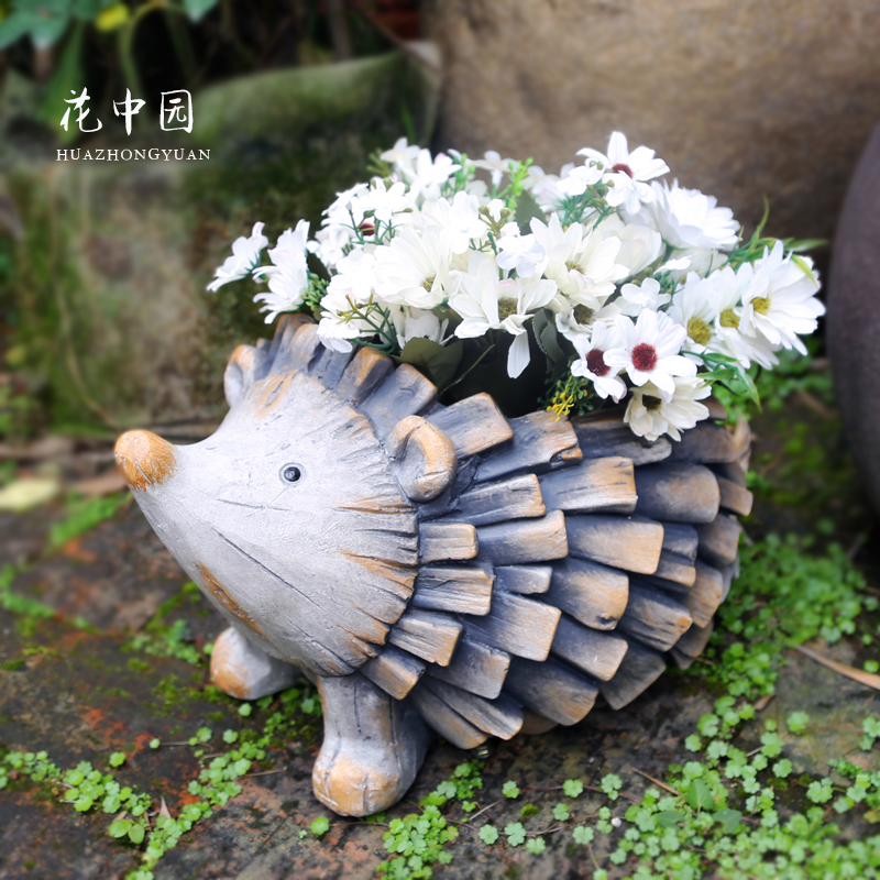 刺猬可爱动物创意摆件花盆露台阳台家居饰品园艺景观庭院花园装饰
